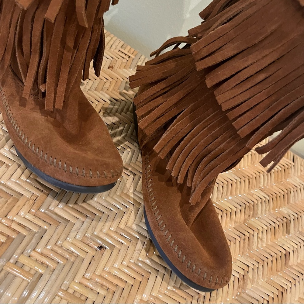 Minnetonka 1632 3 - Layer Fringe Moccasin Boots S… - image 7